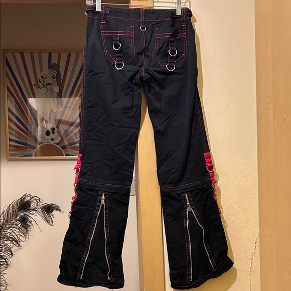Vintage Tripp NYC Black and Red Flare Pants/ long board shorts - Picture 5 of 5